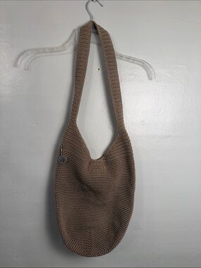 The Sak Woven Crochet Shoulder Bag in Taupe